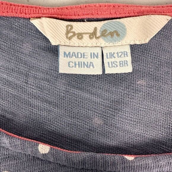 Boden Phoebe Jersey Dress Gray White size 8R WW202 - Picture 5 of 10